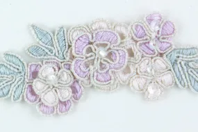 1 1/2" Lilac & Mint Sequined Beaded Trim