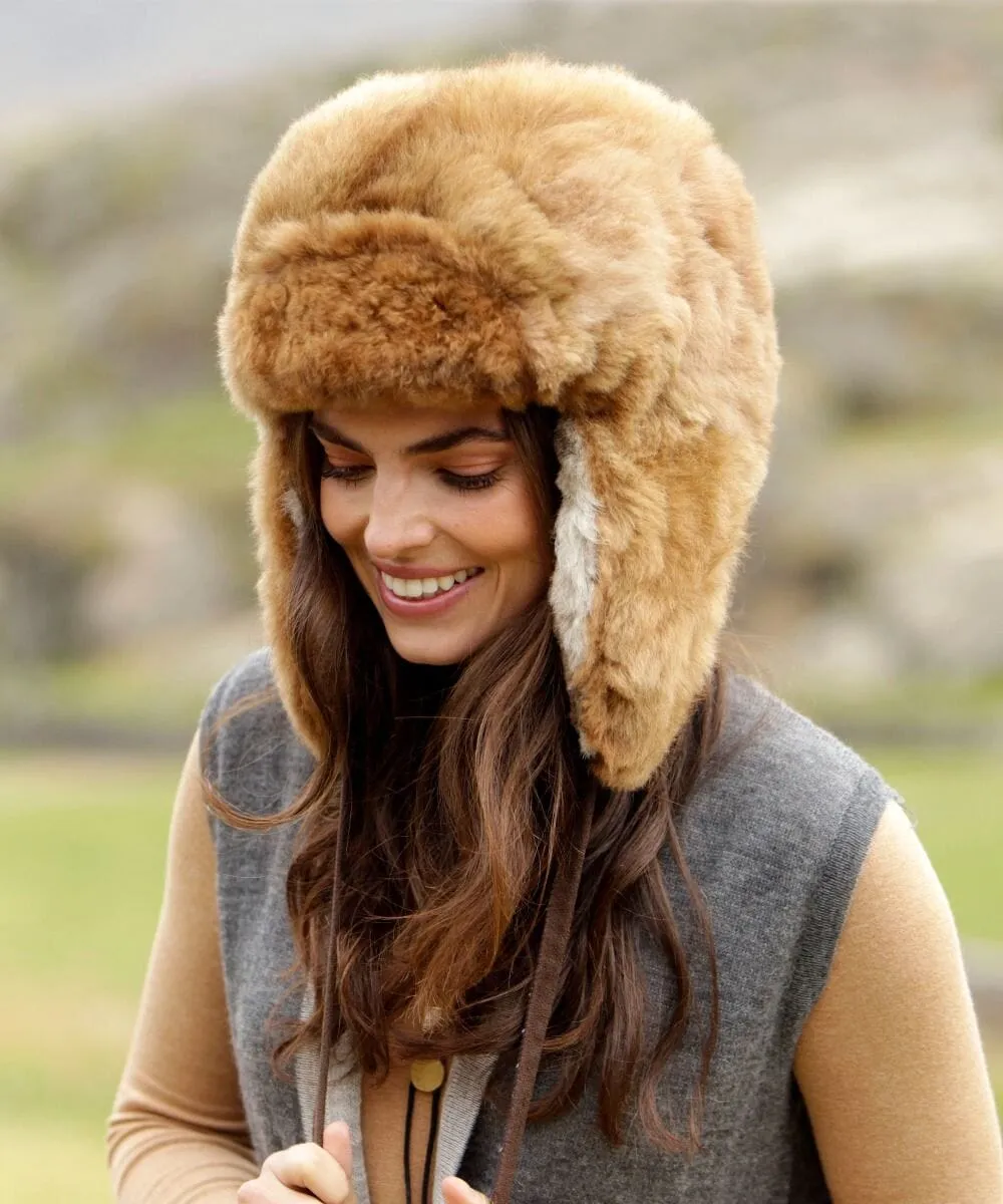 100% Baby Alpaca  RCMP Fur Hat With Earflaps Chullo