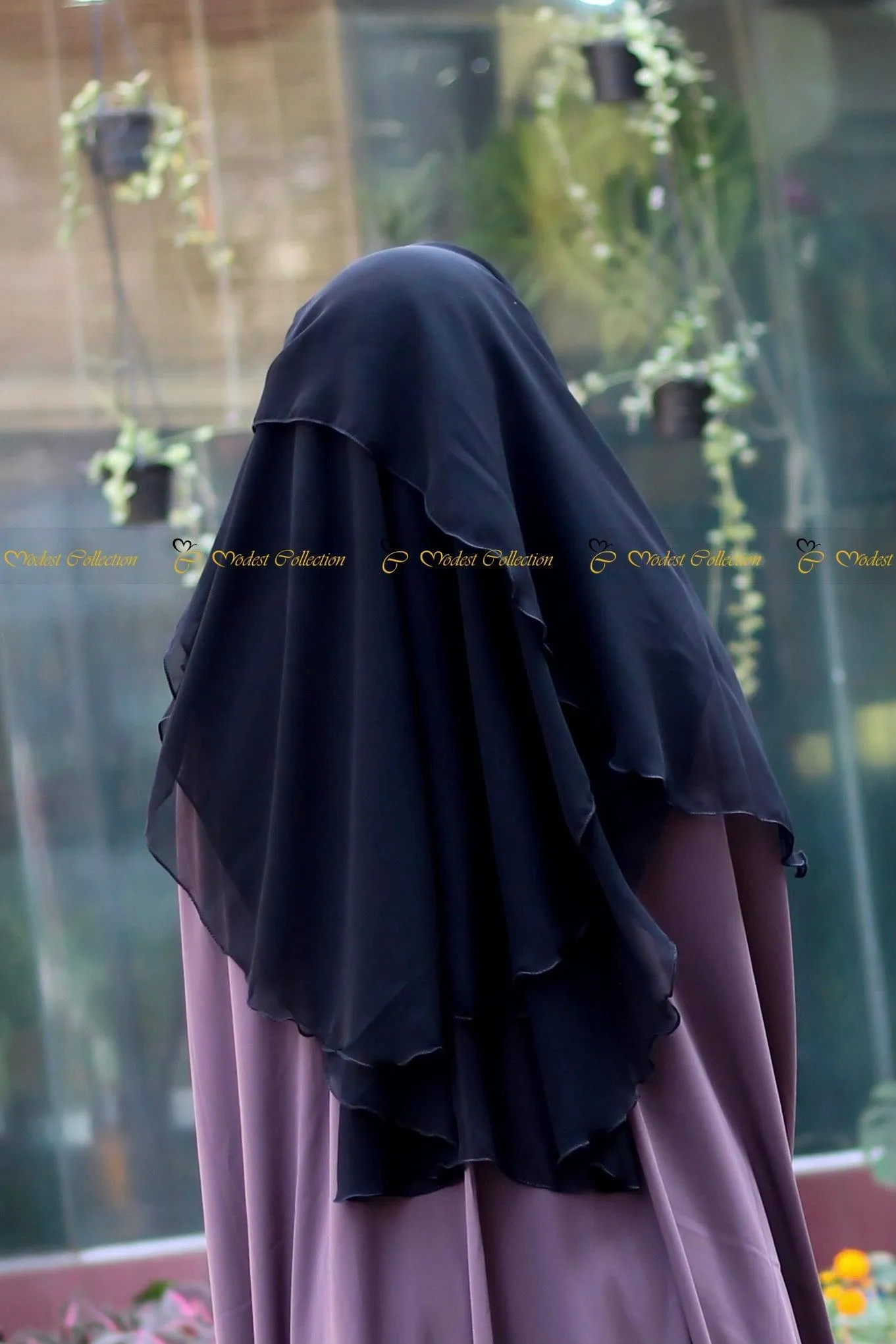 4 Layer Niqab Black