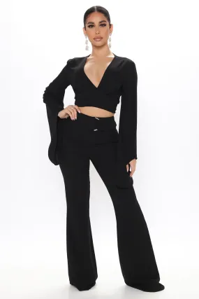 Abby High Waist Trousers - Black