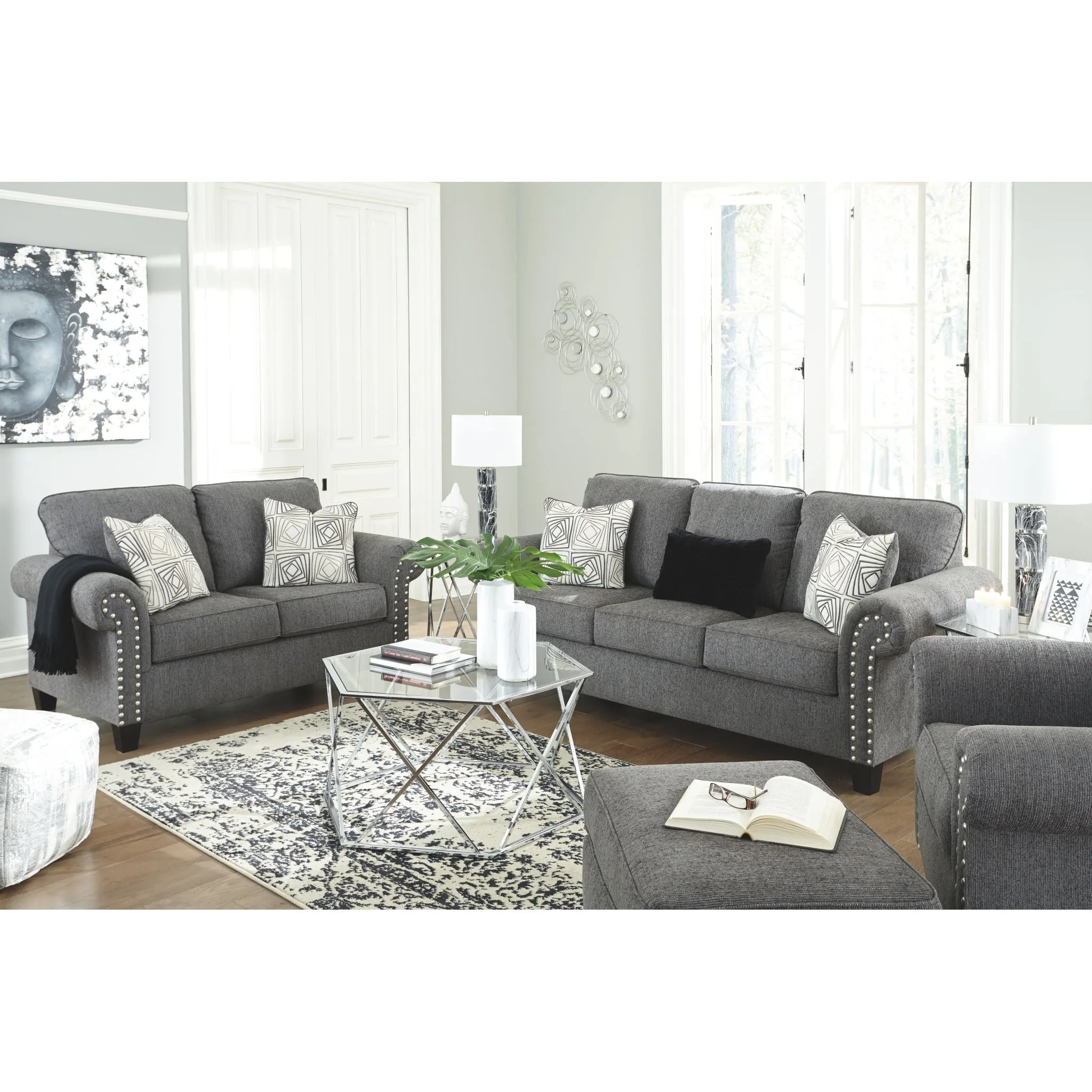 Agleno Sofa - Charcoal