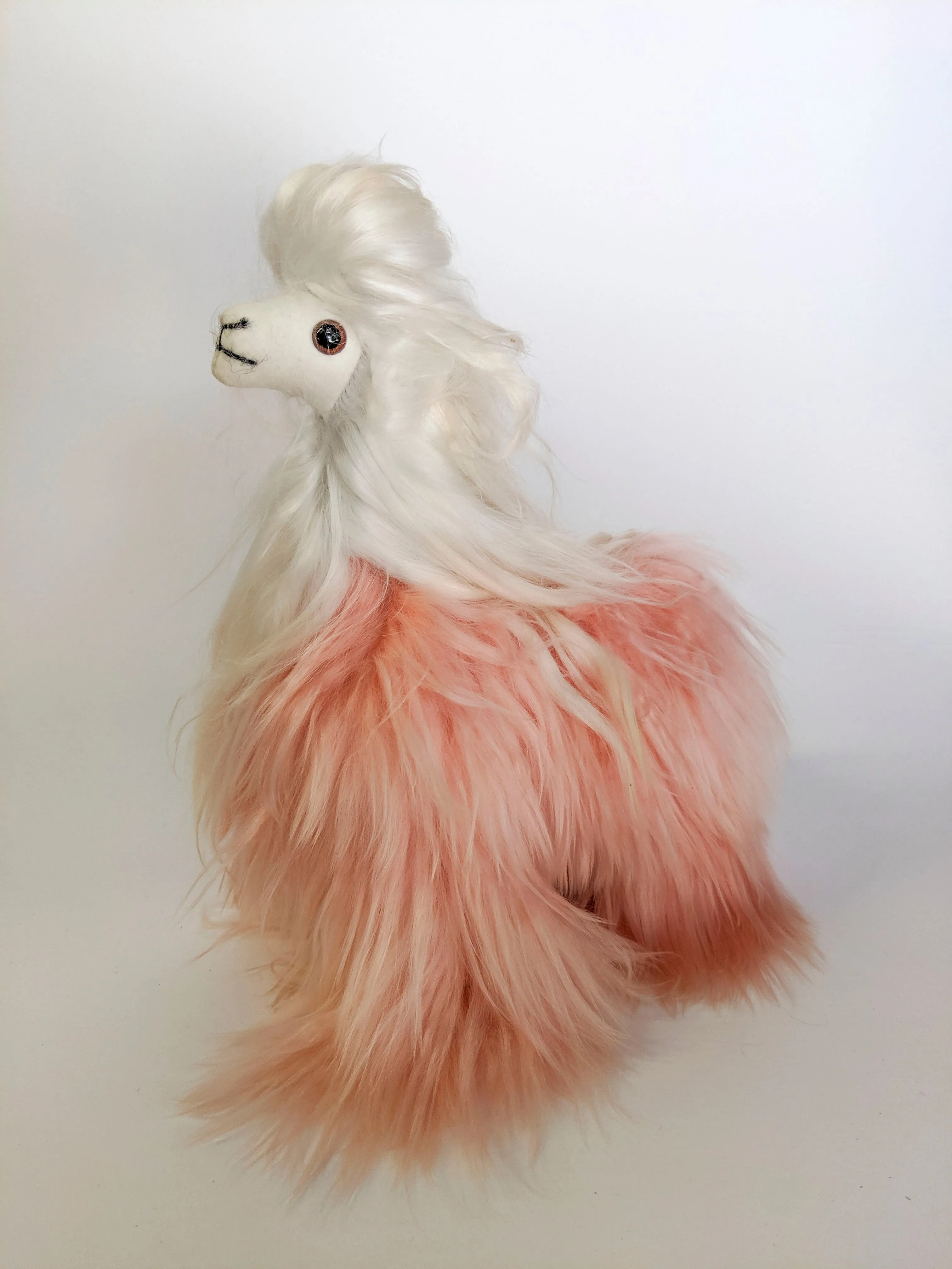 Alpaca Stuffed Animal White and Pink Alpaca