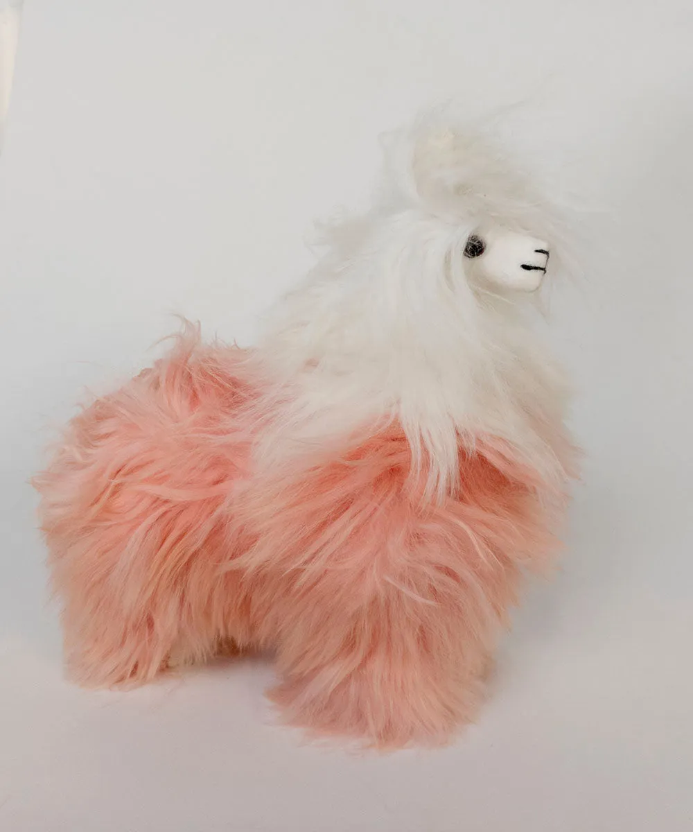 Alpaca Stuffed Animal White and Pink Alpaca