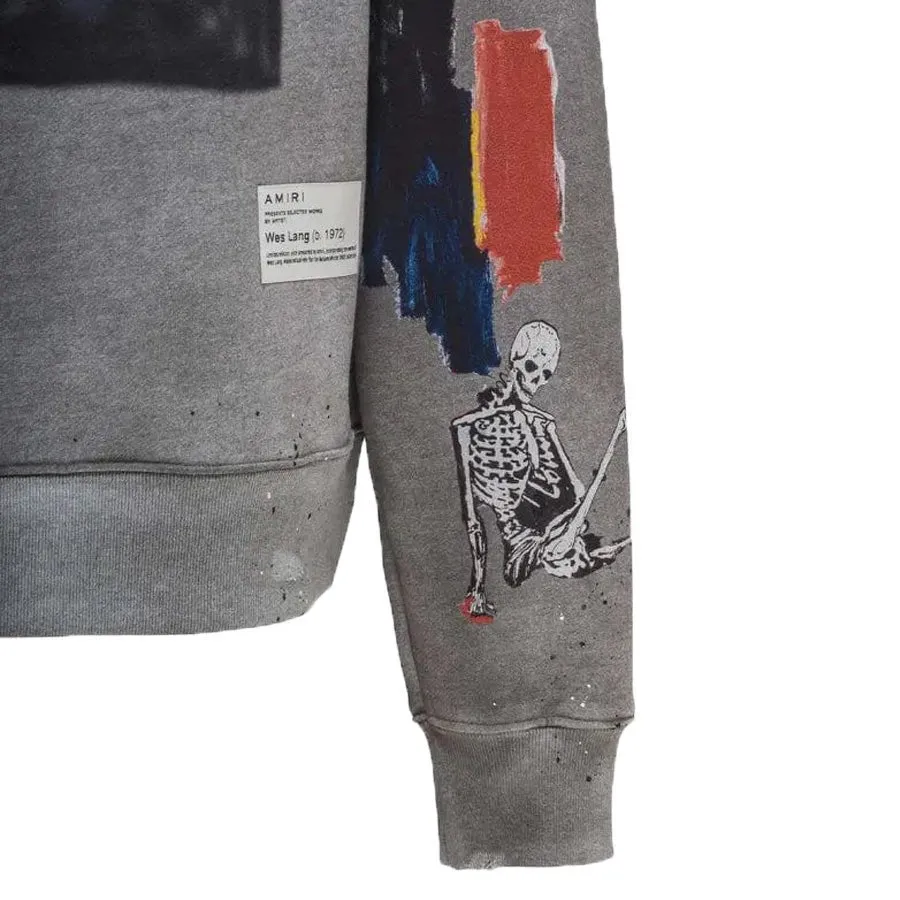 Amiri X Wes Lang Blood 38' Hoodie in Heather Grey