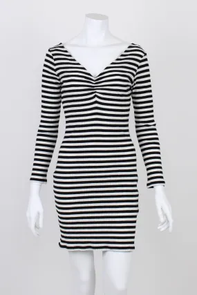 & Other Stories Striped Ribbed Bodycon Black And White  Dress 12