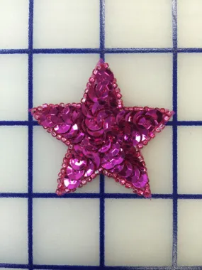 Applique - Fuchsia Sequined Star Close-Out Only Six Left!