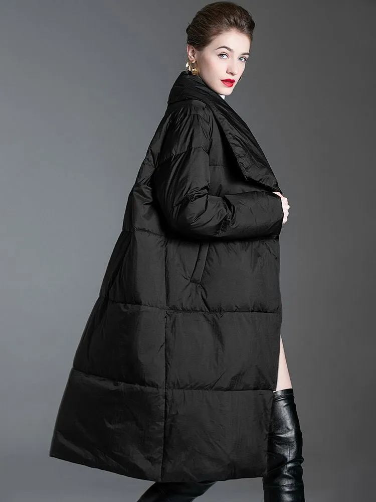 Asymmetrical Utility Collar Down Puffer Coat