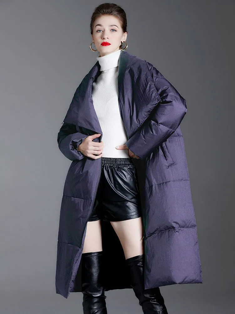 Asymmetrical Utility Collar Down Puffer Coat