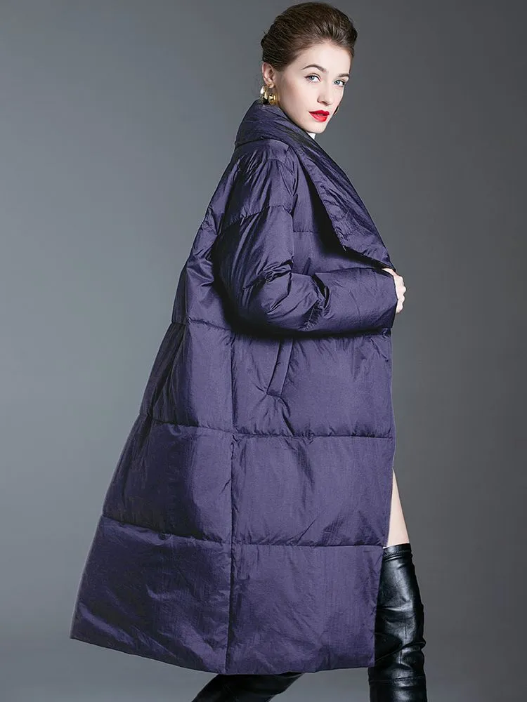 Asymmetrical Utility Collar Down Puffer Coat