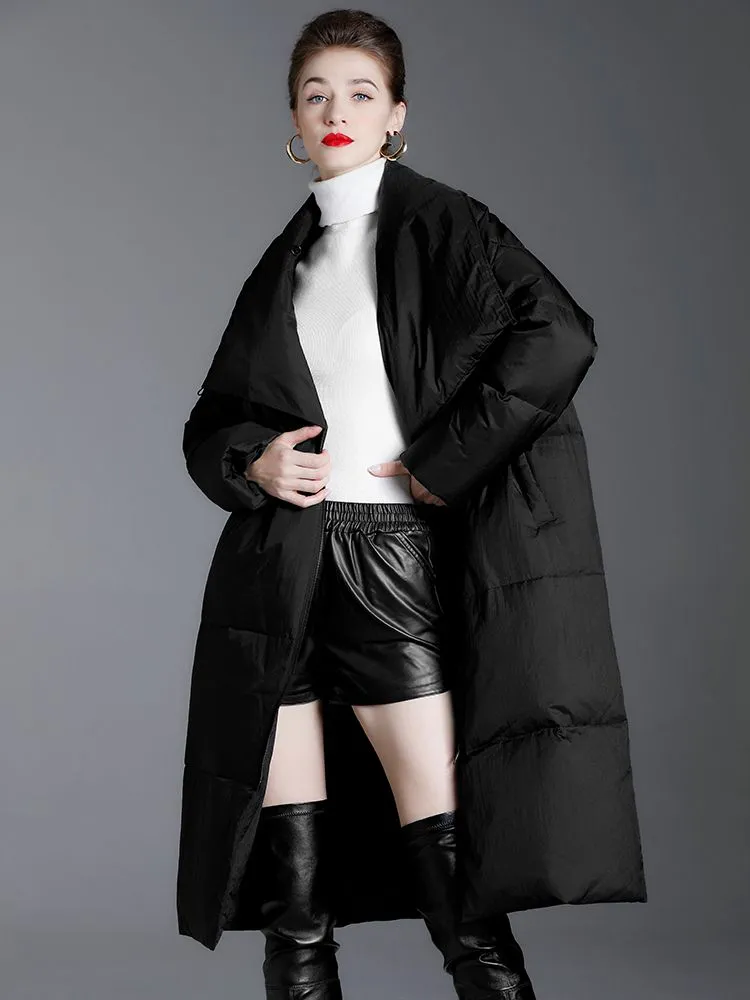 Asymmetrical Utility Collar Down Puffer Coat