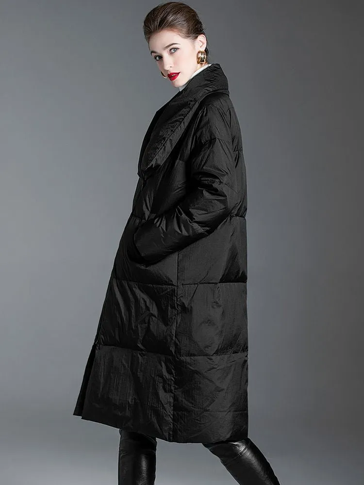 Asymmetrical Utility Collar Down Puffer Coat