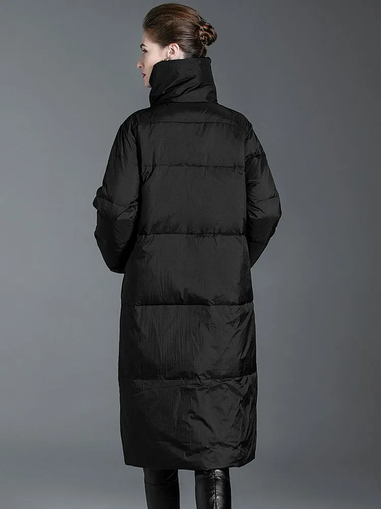 Asymmetrical Utility Collar Down Puffer Coat