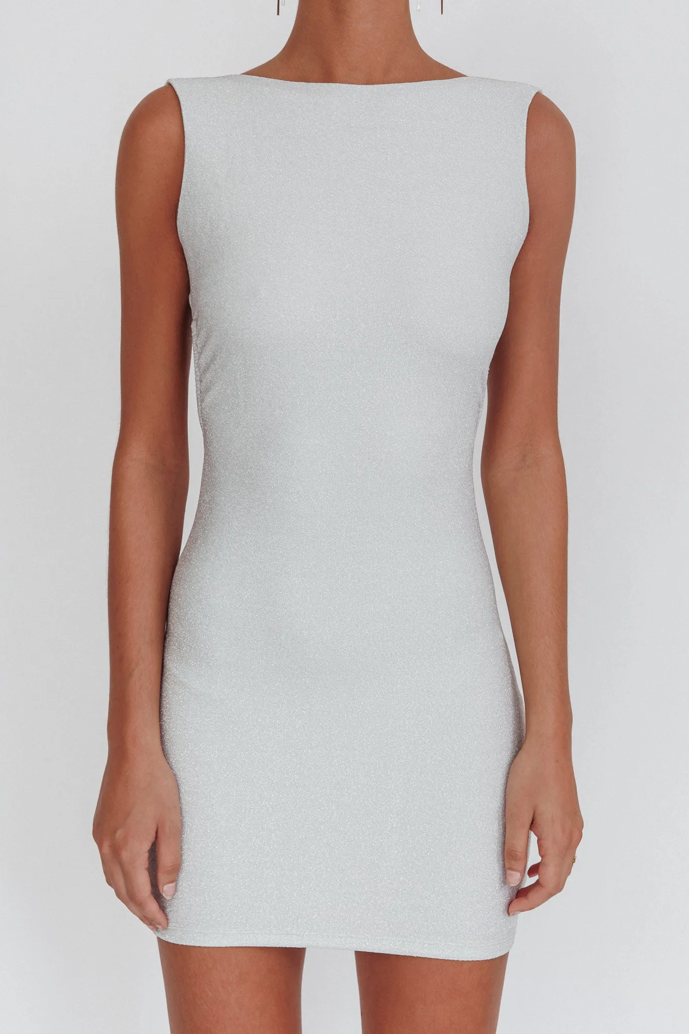 Ayda Backless Mini Dress Silver