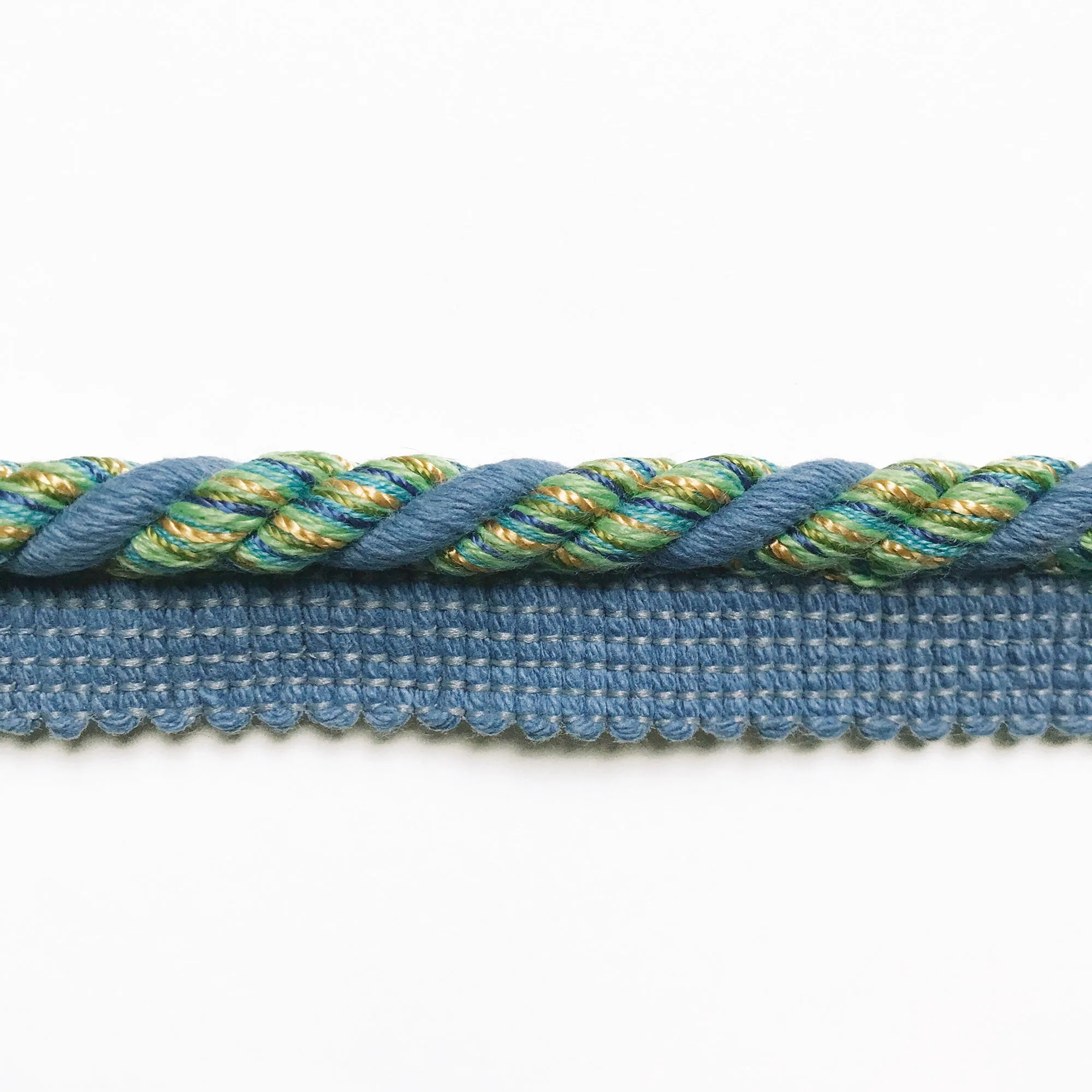 Azure and Lime High Quality Decorative Lip Cord Trim by the yard