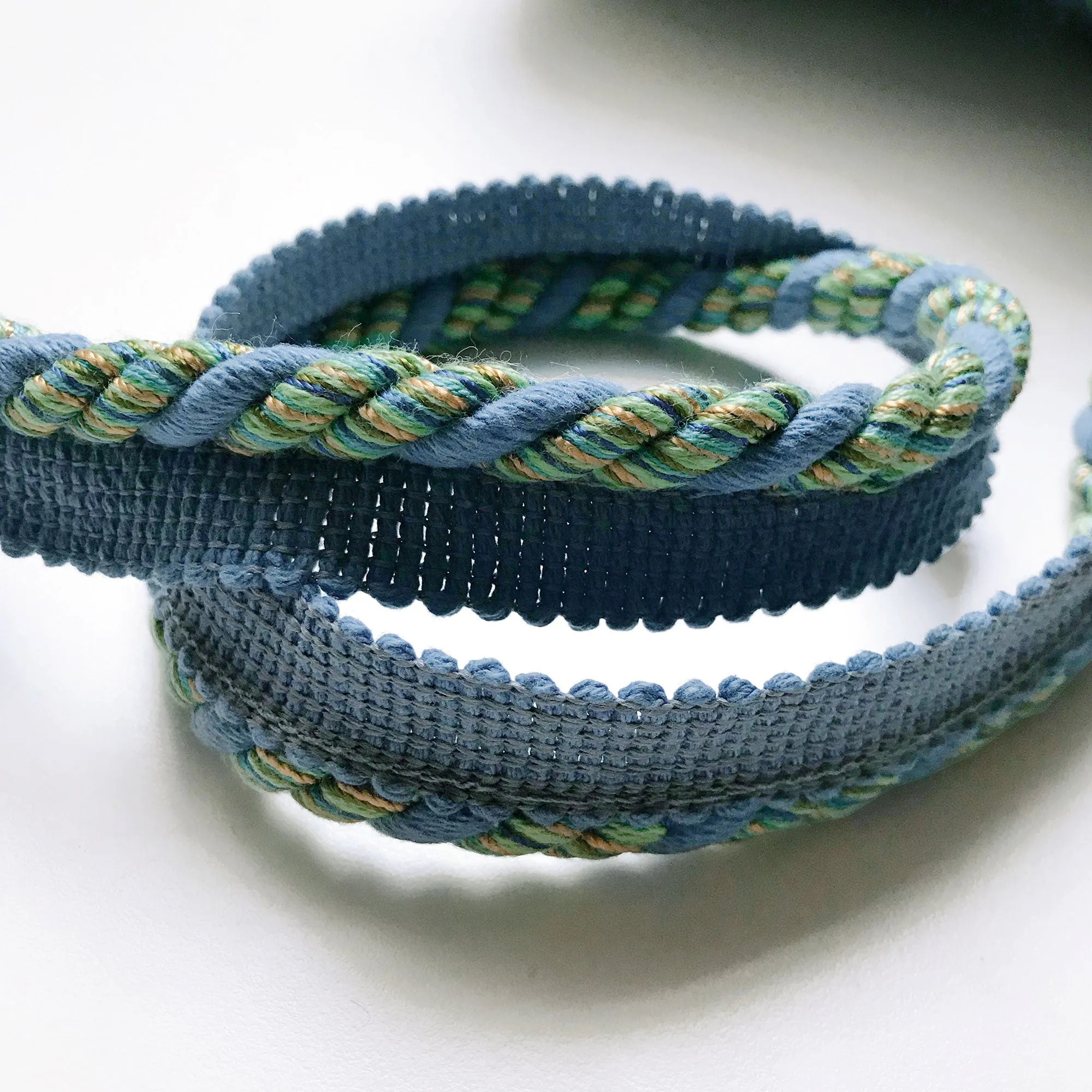 Azure and Lime High Quality Decorative Lip Cord Trim by the yard