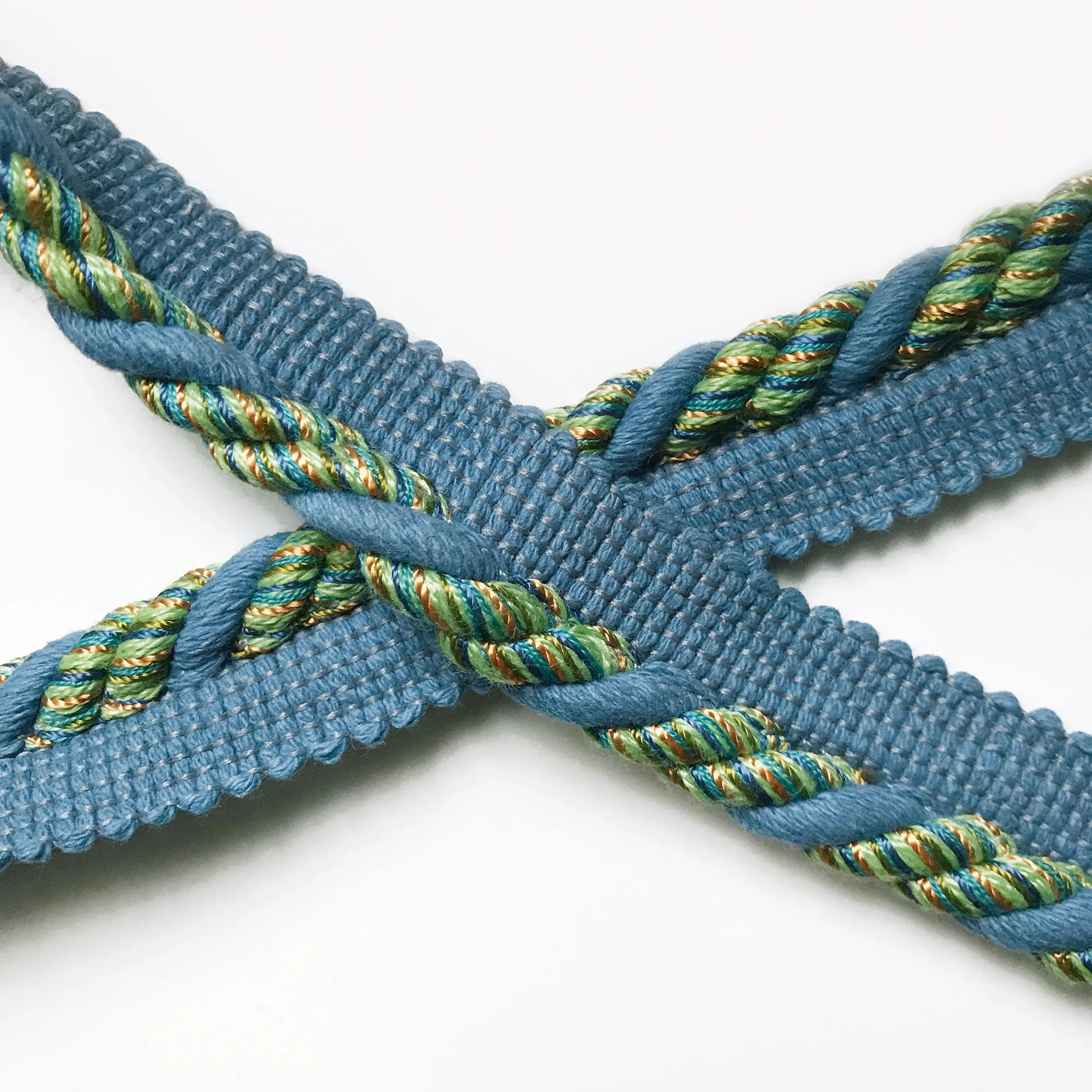 Azure and Lime High Quality Decorative Lip Cord Trim by the yard