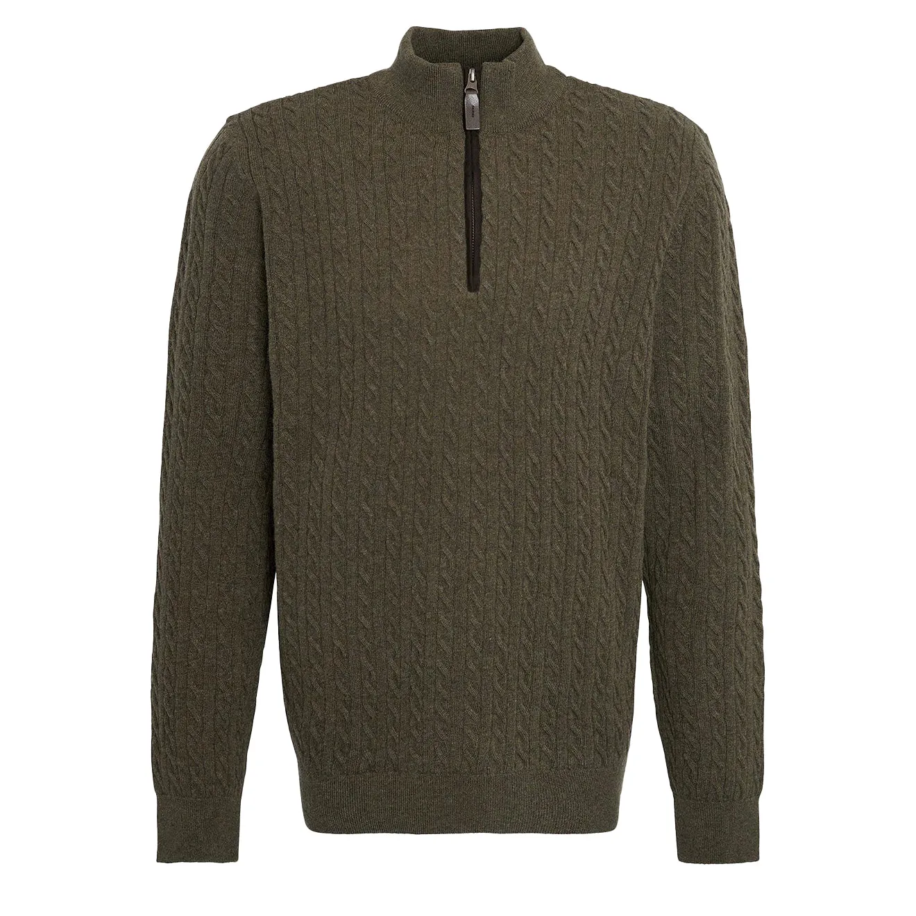 Barbour Ramsden Half Zip Knitted Jumper Ivy Green