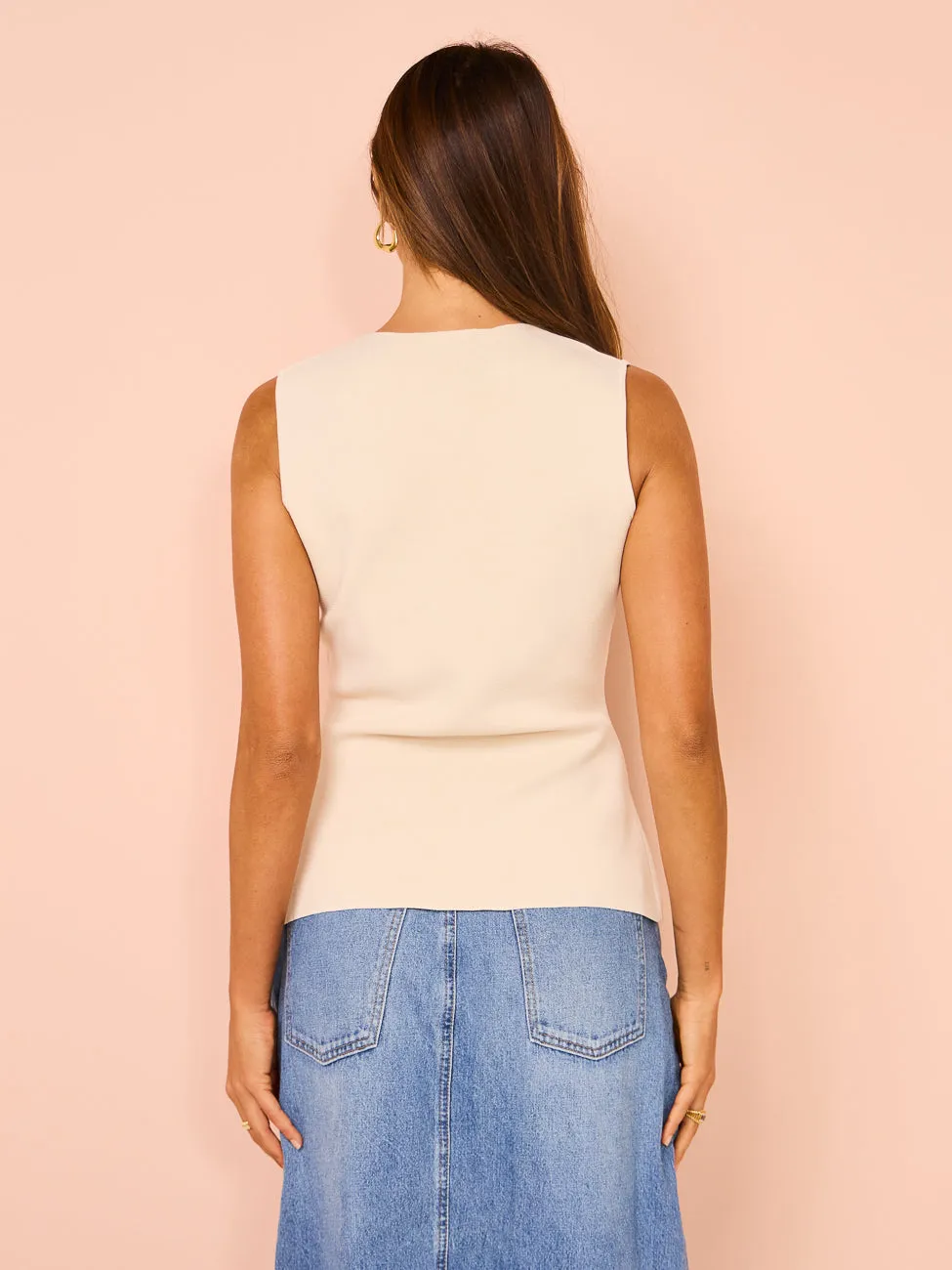 Bec & Bridge Ilora Knit Vest in Ivory