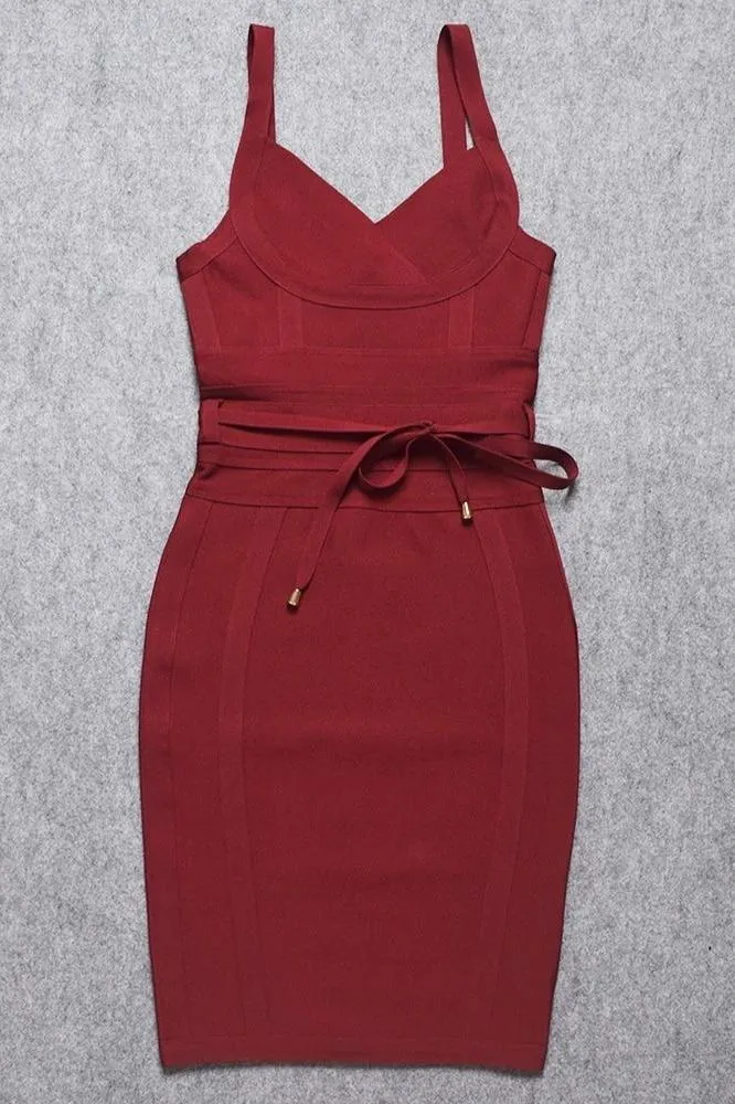 Bek Bandage Dress - Red Wine