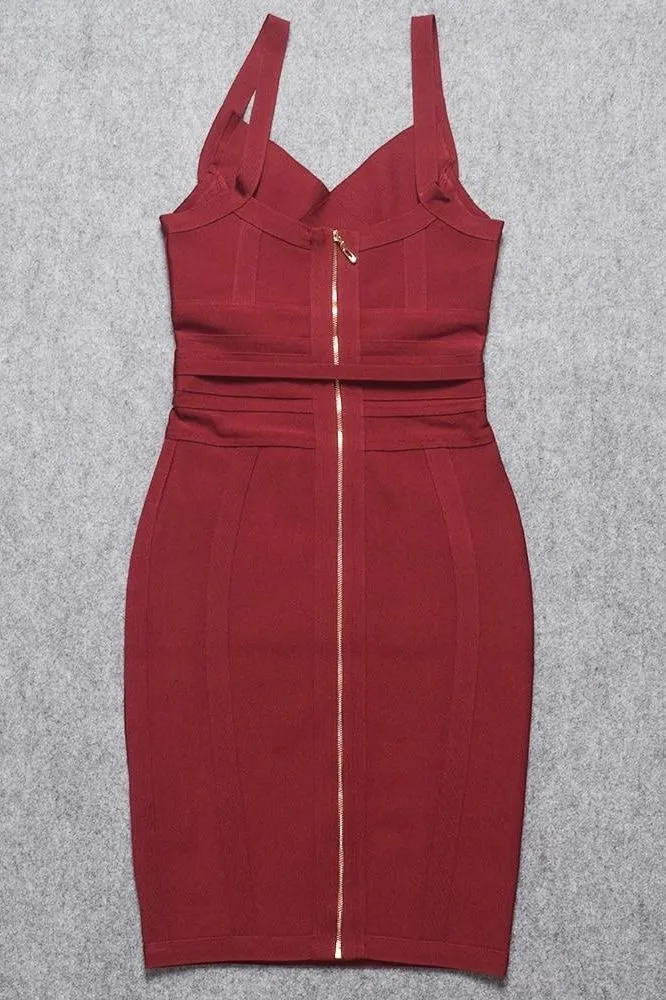 Bek Bandage Dress - Red Wine