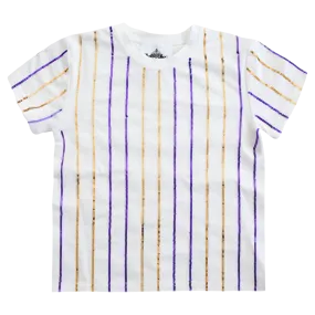 Belle Cher Sequin Top - Purple   Gold Stripe