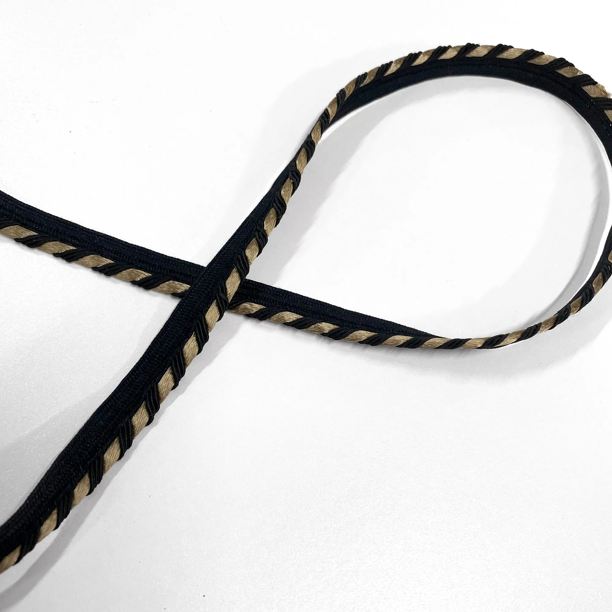 Black and Gold High Quality Decorative Lip Cord Trim by the yard