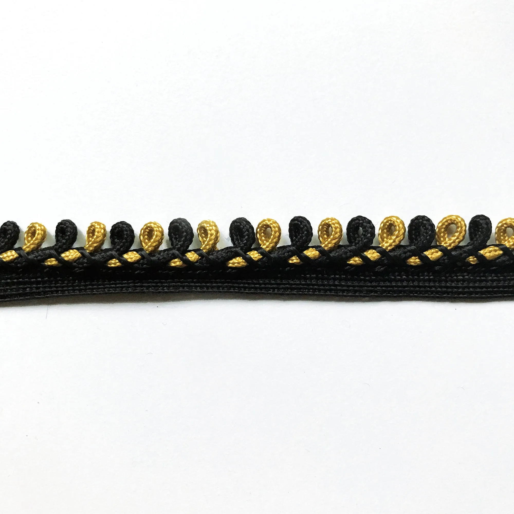 Black and Gold High Quality Decorative Loop Trim by the yard