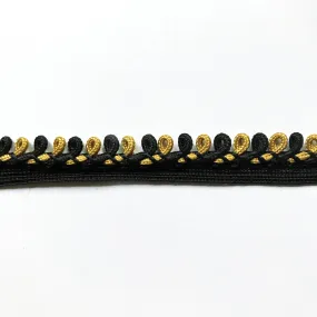 Black and Gold High Quality Decorative Loop Trim by the yard