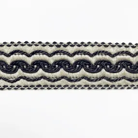 Black and Ivory High Quality Decorative Border Trim by the yard