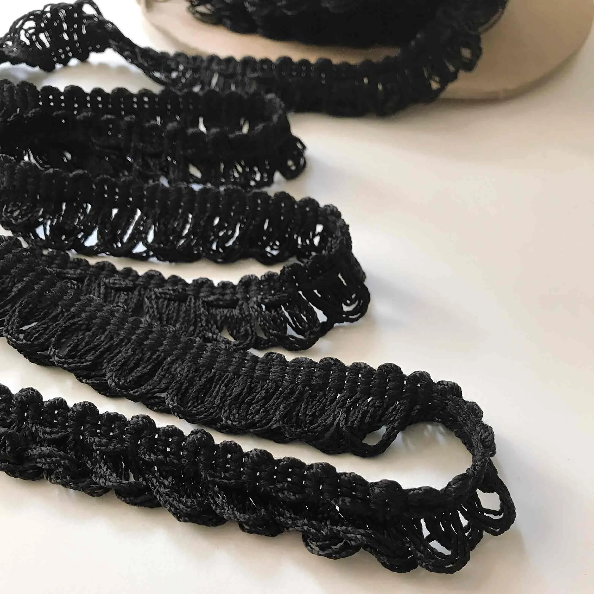 Black High Quality Decorative Loop Trim by the yard