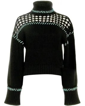 Black Knit Lilian Turtleneck Sweater