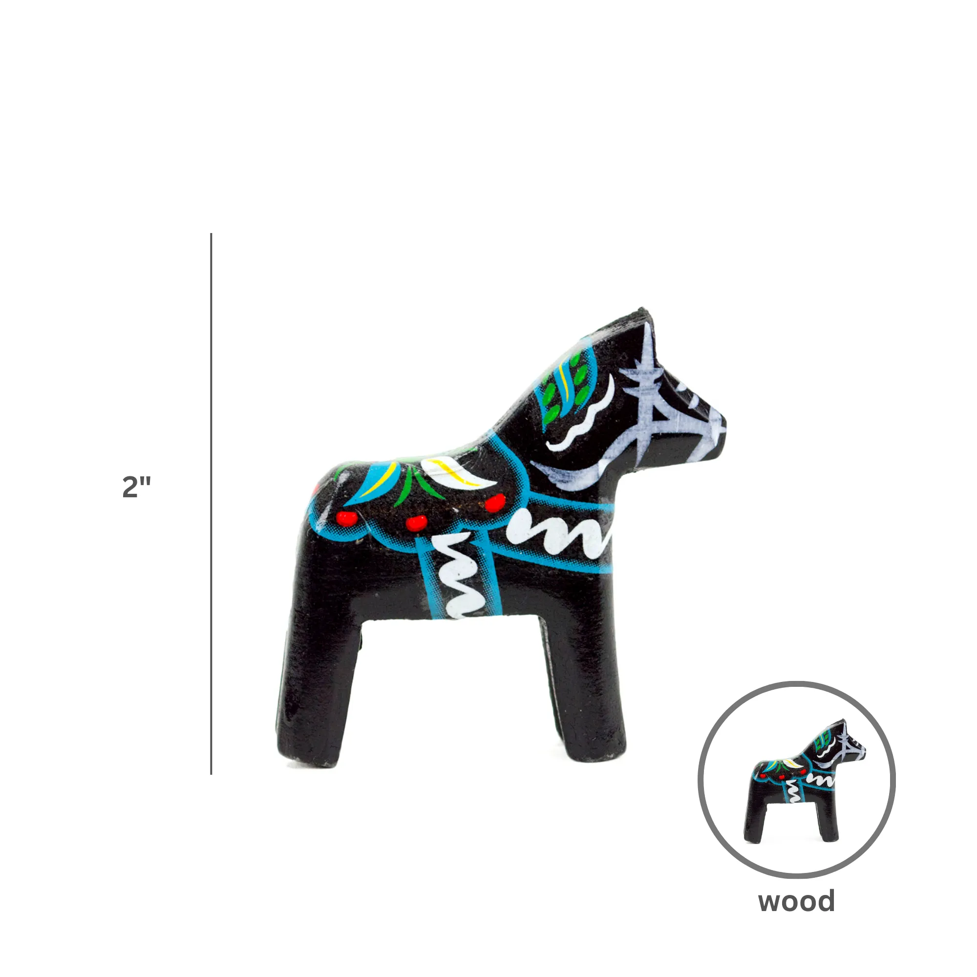 Black Wood Dala Horse