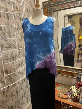 Blue & Purple Tie-Dye Tank Top