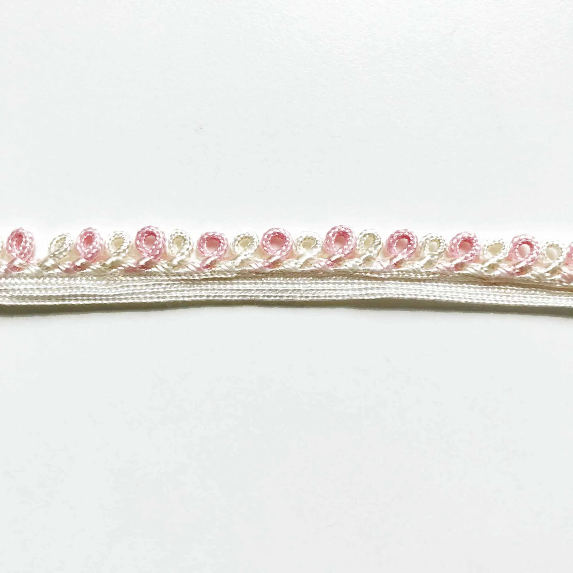 Blush Pink and White High Quality Decorative Loop Trim by the yard