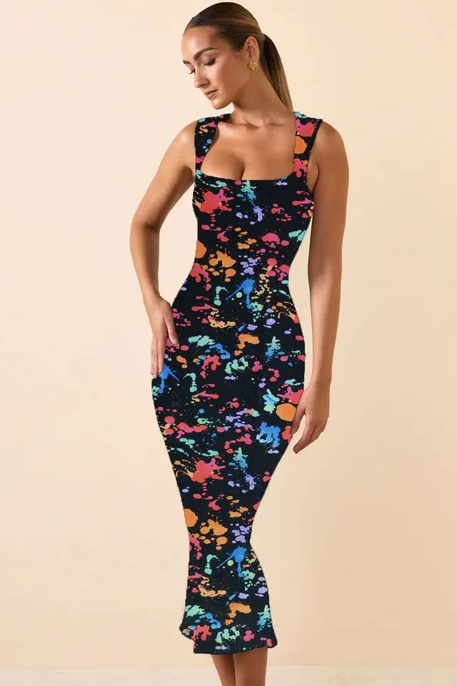 Bold Multicolor Bodycon Dress