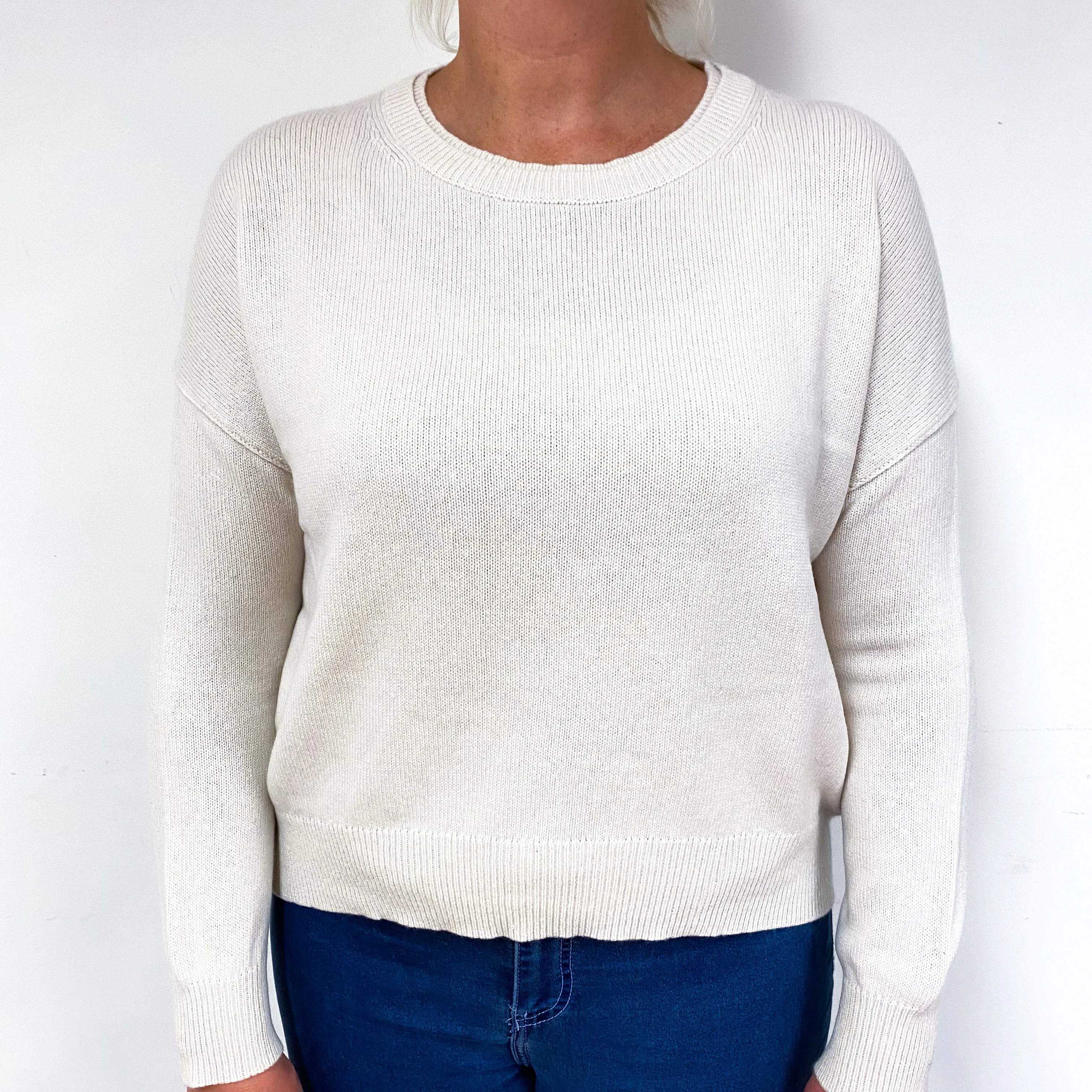 Brochu Walker Cream Cashmere Crew Neck Jumper Large