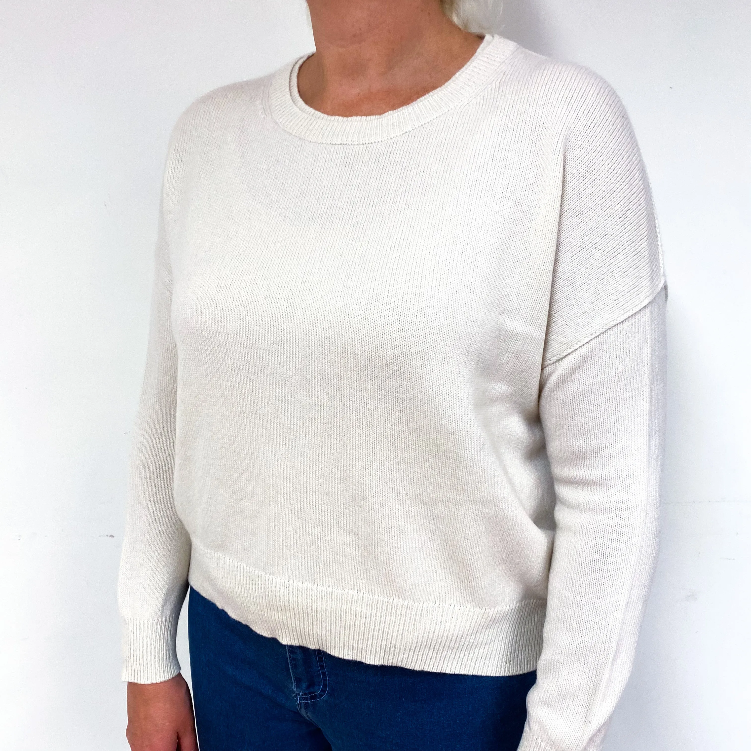 Brochu Walker Cream Cashmere Crew Neck Jumper Large