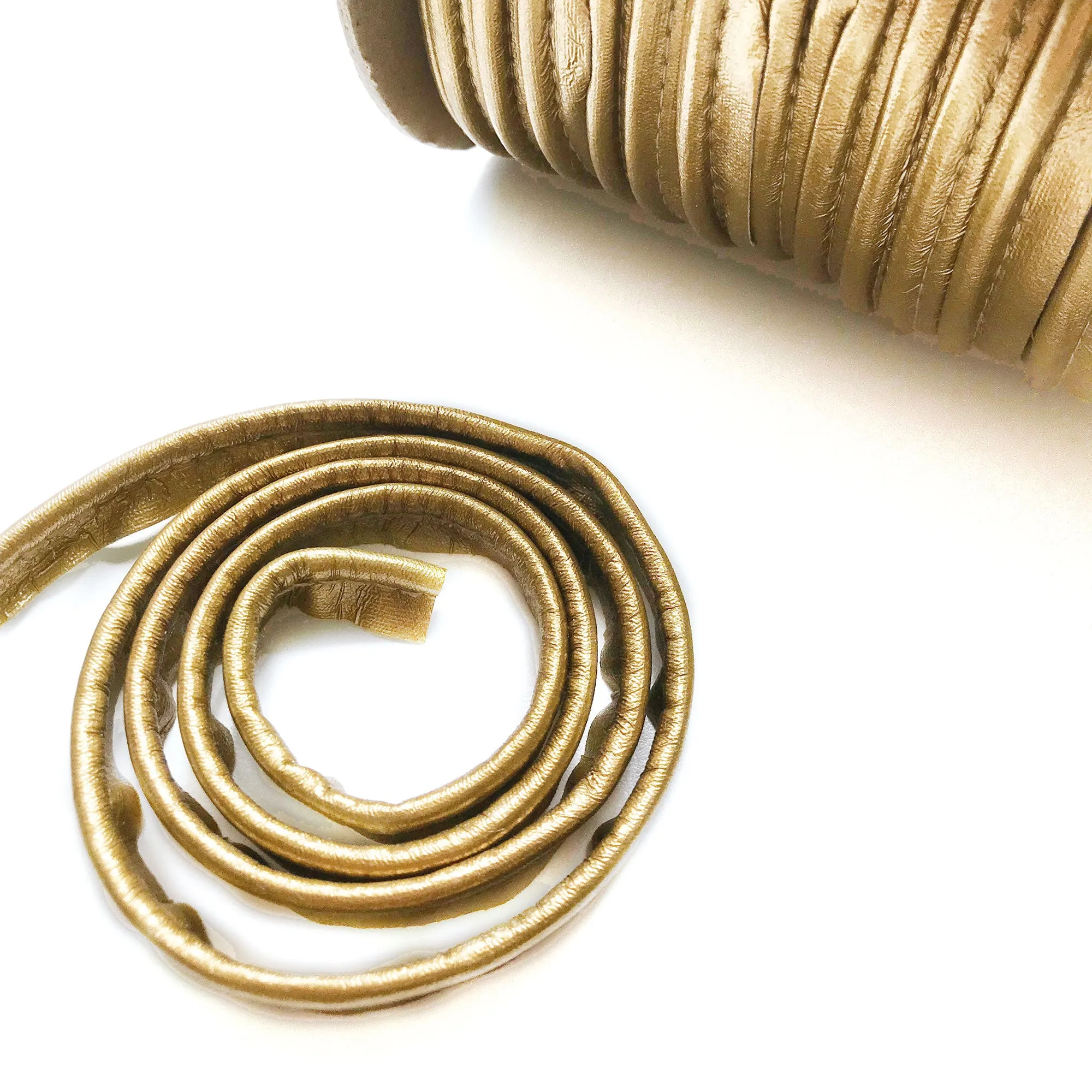 Bronze Poly-Leather High Quality Decorative Lip Cord Trim by the yard