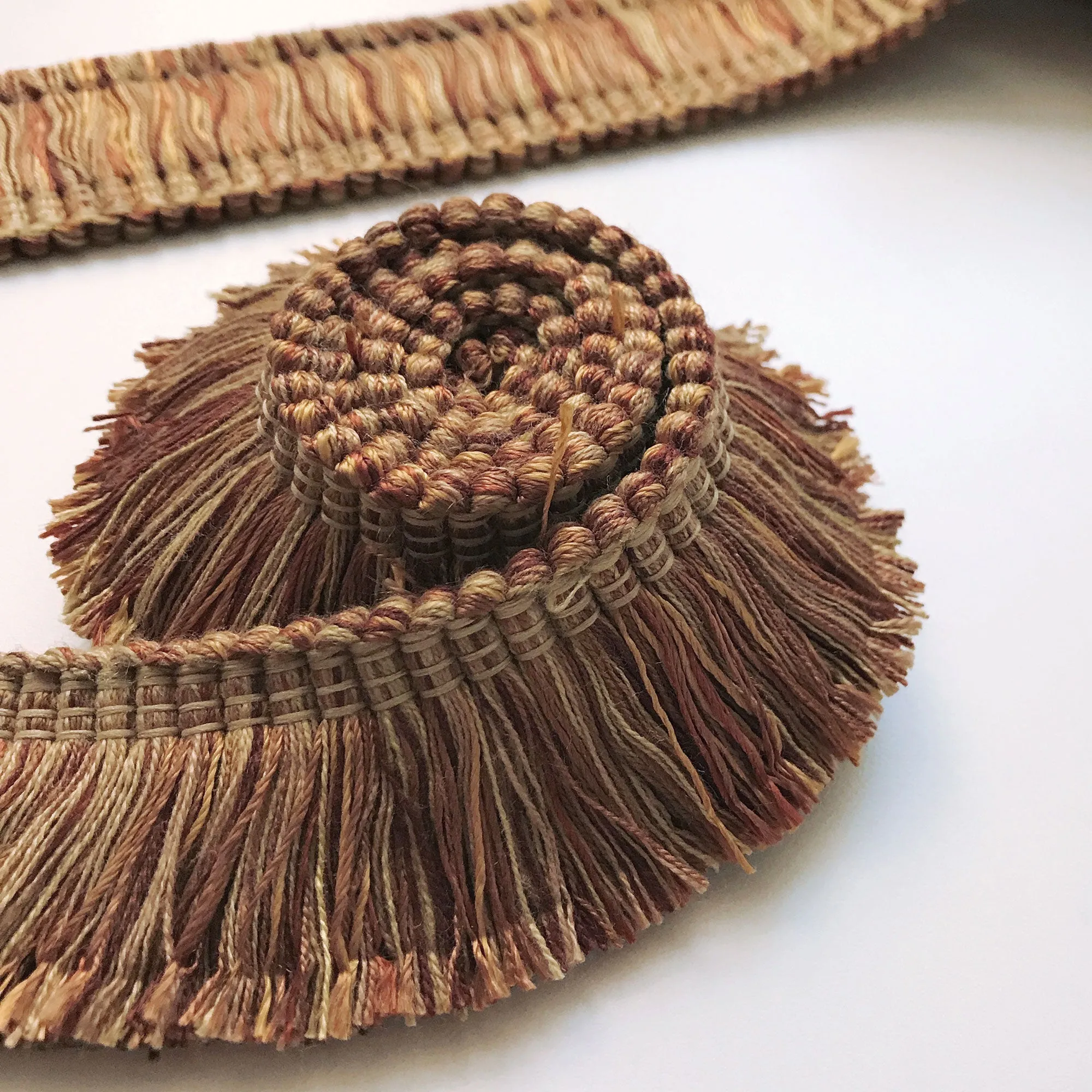 Brown and Gold  High Quality Decorative Brush Fringe Trim by the yard