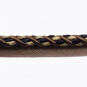 Brown and Gold High Quality Decorative Lip Cord Trim by the yard