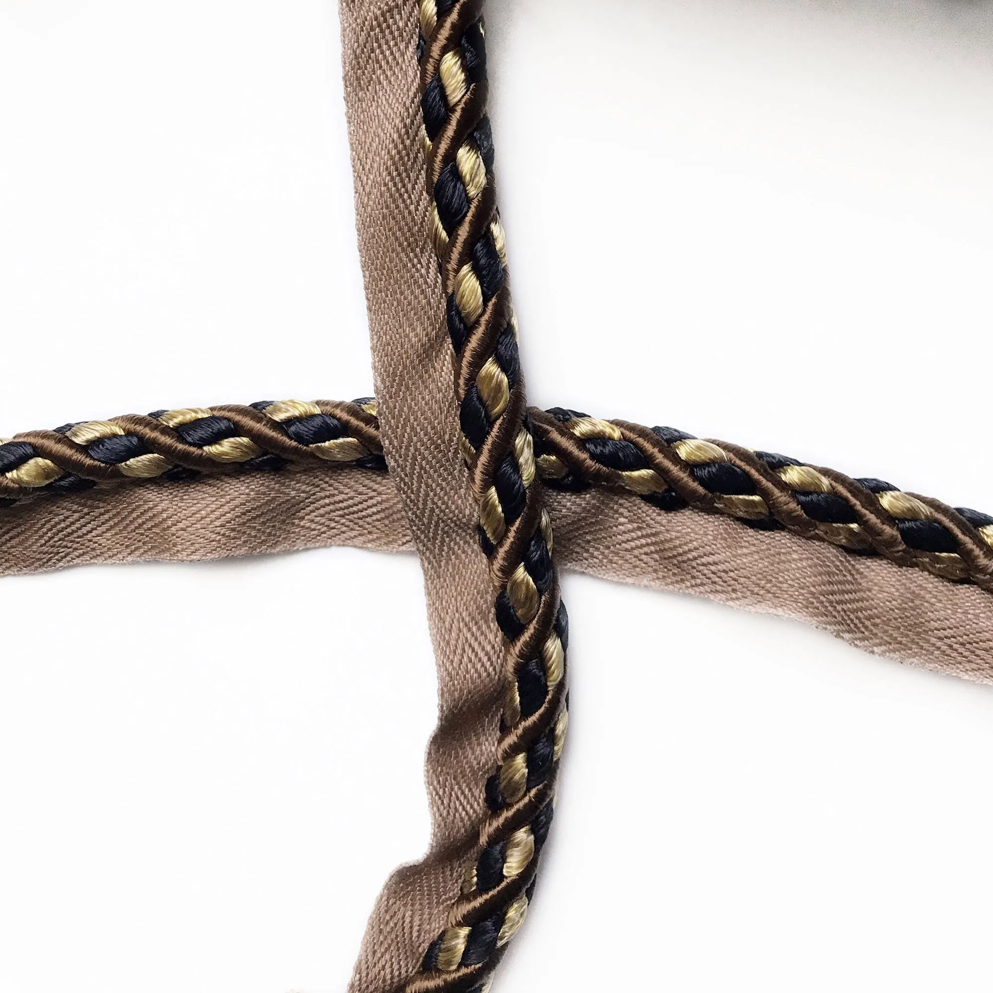 Brown and Gold High Quality Decorative Lip Cord Trim by the yard