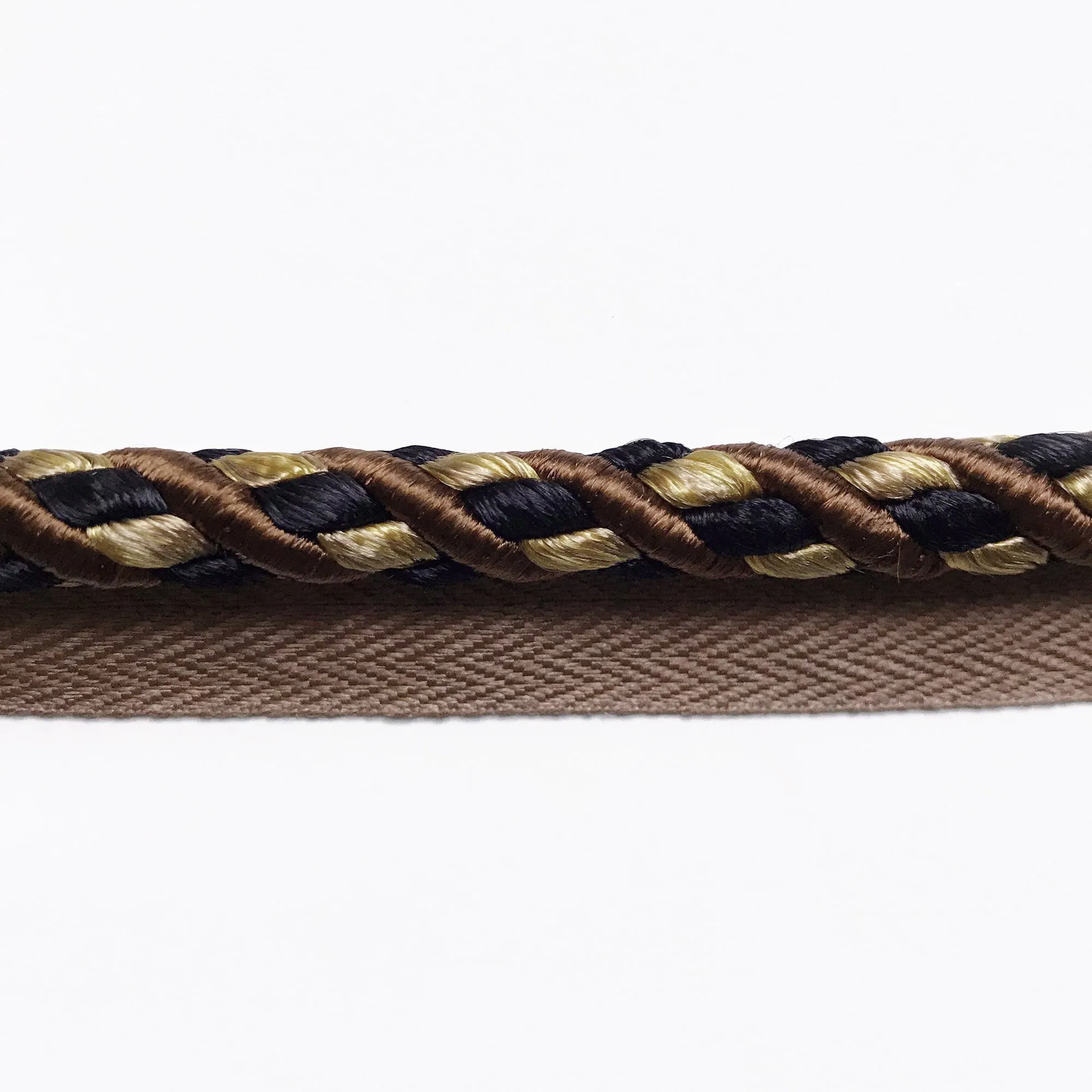 Brown and Gold High Quality Decorative Lip Cord Trim by the yard