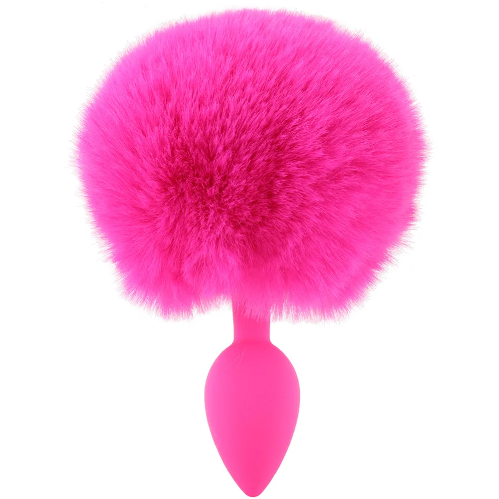 Bunny Tail Beginner Silicone Butt Plug in Pink