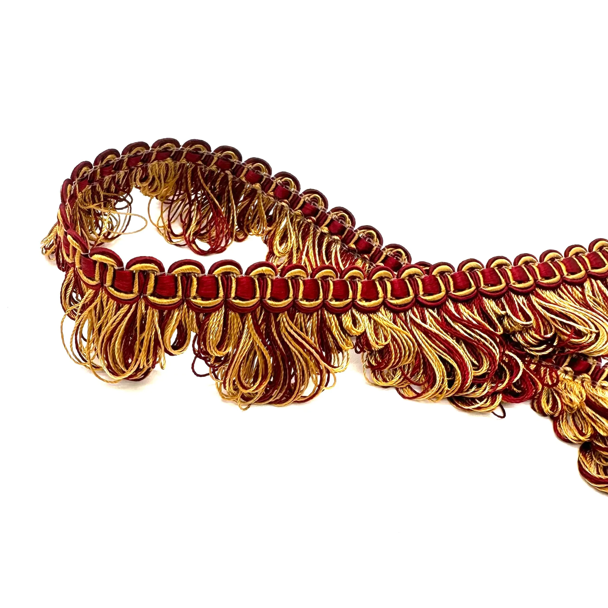 Burgundy & Gold High Quality Decorative Gimp Trim by the yard