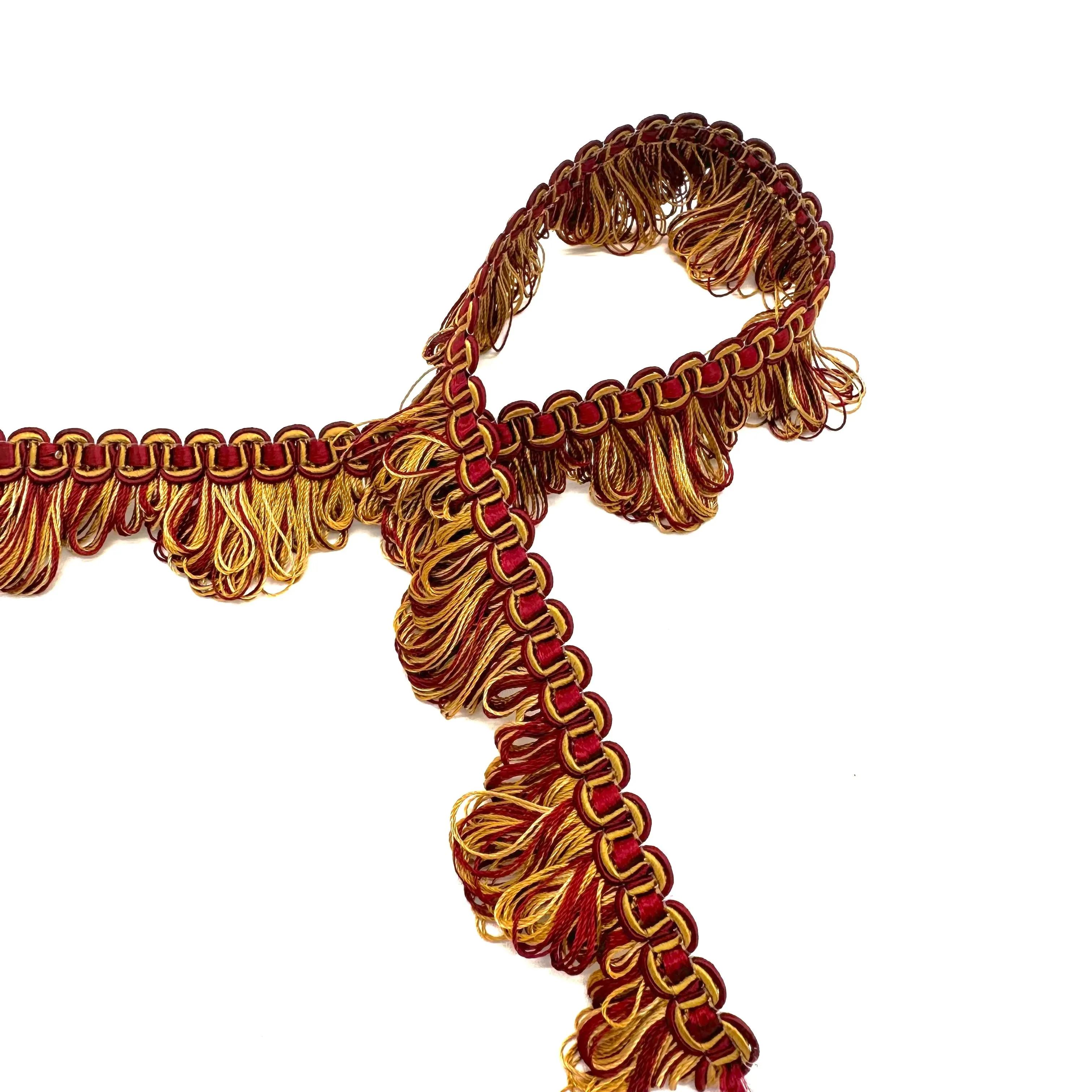 Burgundy & Gold High Quality Decorative Gimp Trim by the yard