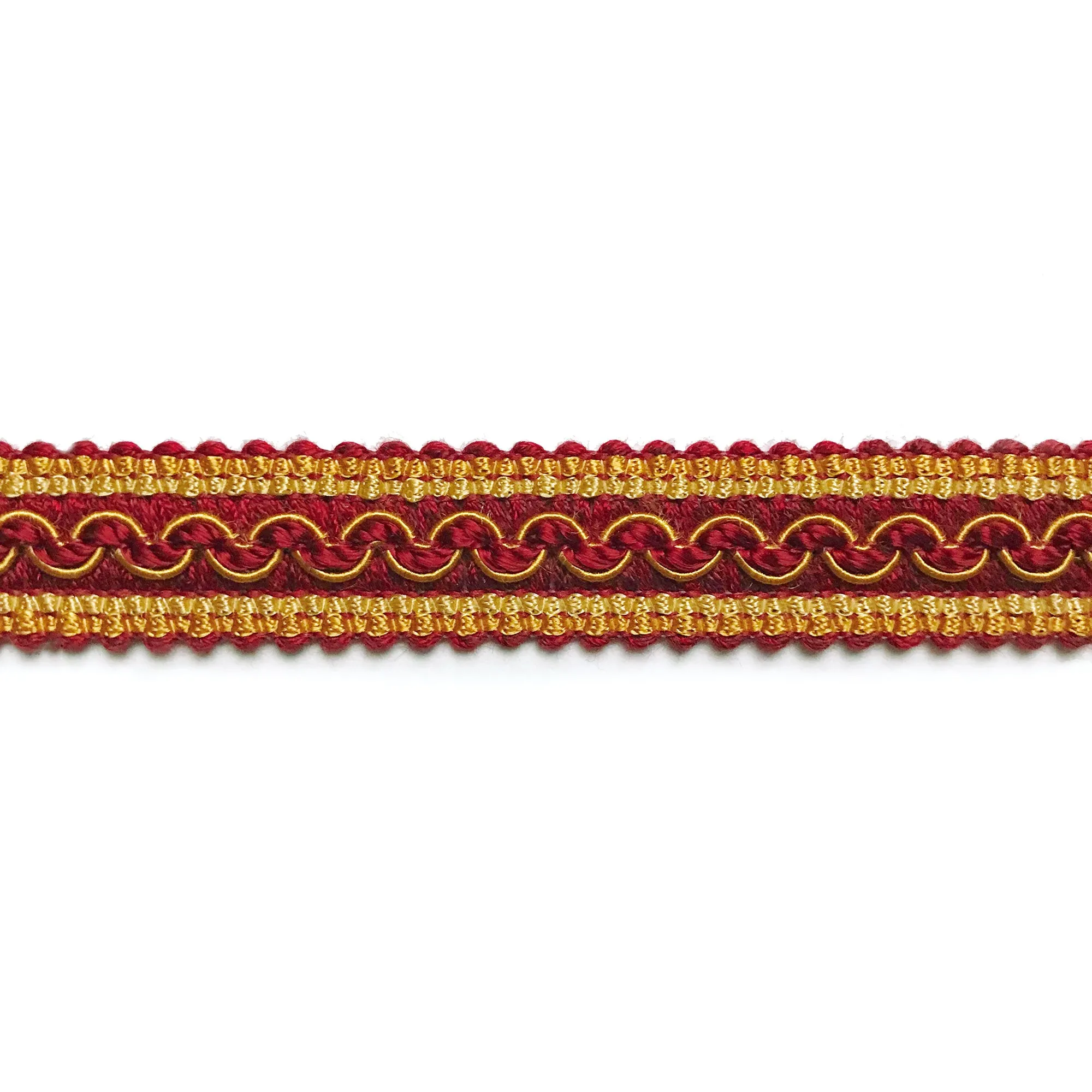 Burgundy and Gold High Quality Decorative Gimp Trim by the yard