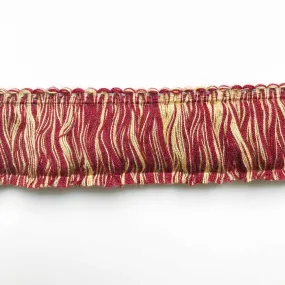 Burgundy and Yellow High Quality Decorative Brush Fringe Trim by the yard