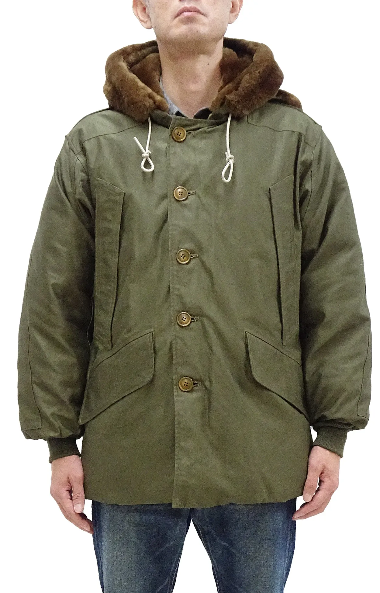 Buzz Rickson Type B-9 Flight Down Parka Men's B9 Hooded Down Jacket BR15538 Olive Drab