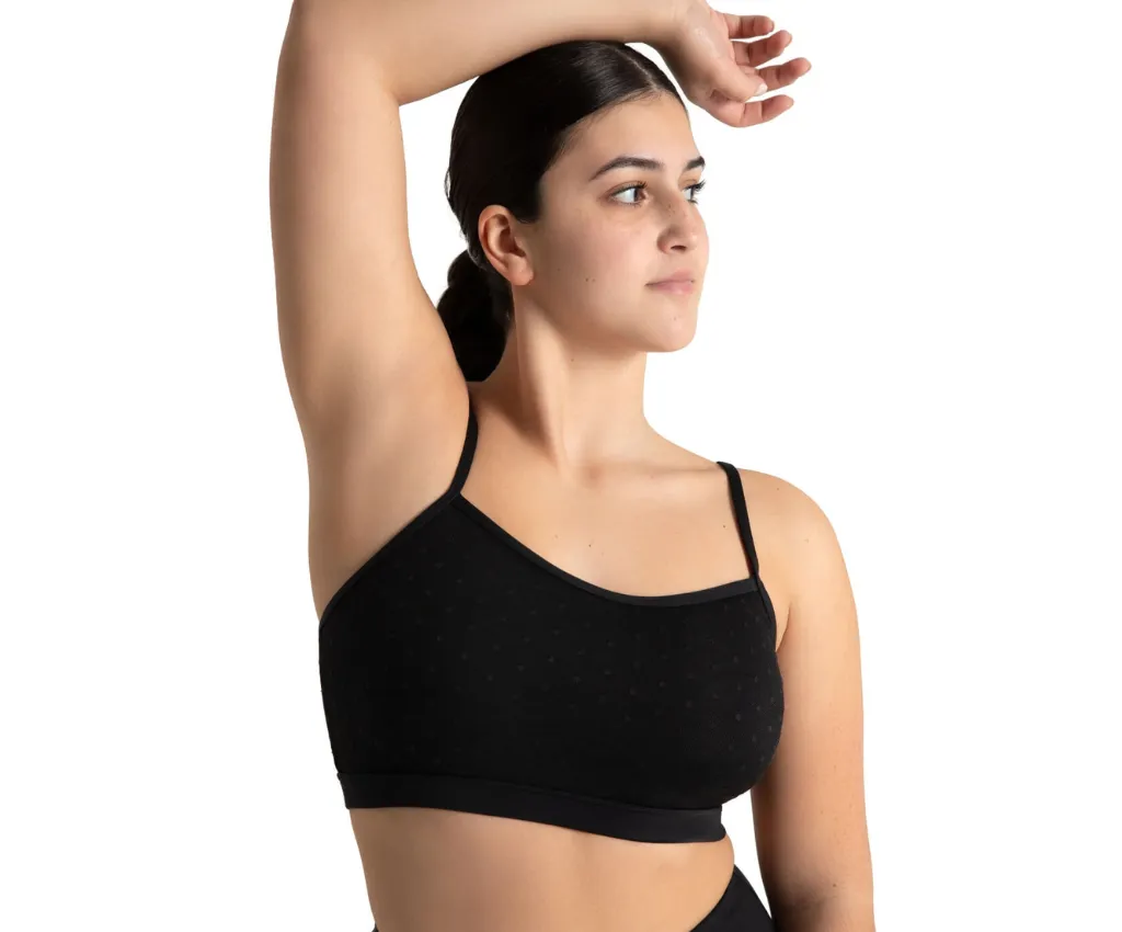 Capezio Spot on Mesh Overlay Bra Top