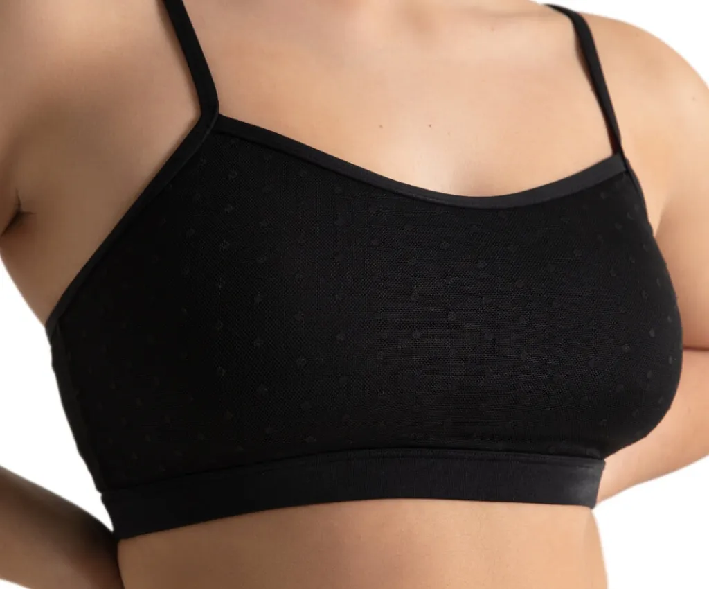 Capezio Spot on Mesh Overlay Bra Top